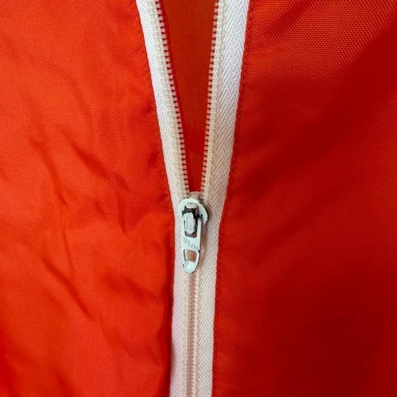 Vintage 60's Surf Jockey Orange Windbreaker Zip Up Jacket Talon Zipper Large - Picture 3 of 9